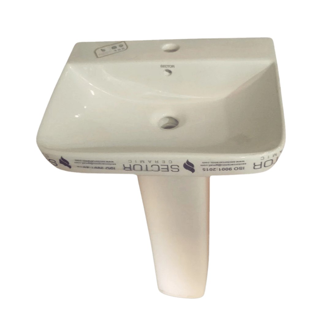 Ceramic Rectangle Pedestal Wash Basin